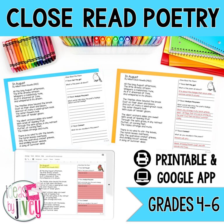 Close Reading Poetry Through the Year: Printable & Digital - Ideas by Jivey