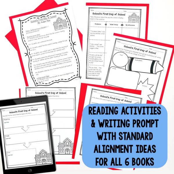 Back to School Read-Aloud Picture Book Activities- Bundle of 6 Mentor Text Units - Image 3